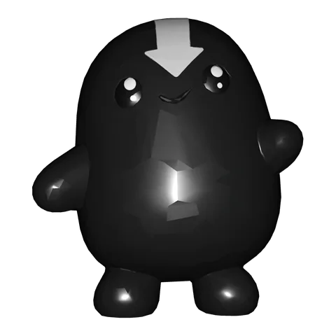 Cursor's buddy in AgentRoom, a glossy black character with a white arrow on its head