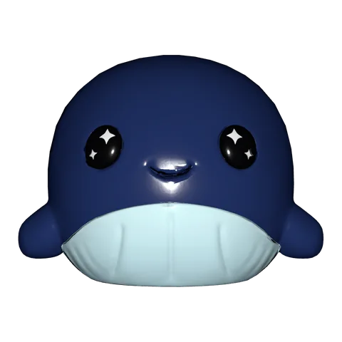 DeepSeek Harness's buddy in AgentRoom, a deep-blue whale with starry eyes